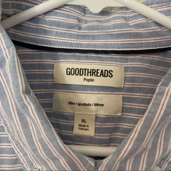 Good threads slim fit short sleeve casual striped button down shirt | size XL - Picture 4 of 11